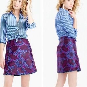 Striped Blue and Purple Floral Mini Dress